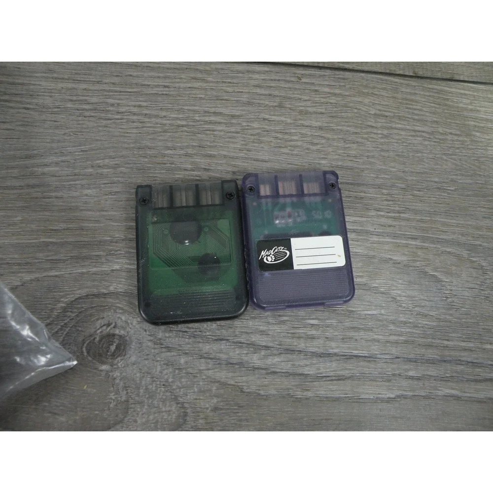 Pelican MadCatz PlayStation 2 PS2 Memory Cards Lot of 2 Black Translucent Purple